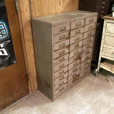LOT 256: 30 Drawer Steelmaster Storage Cabinet and Contents
