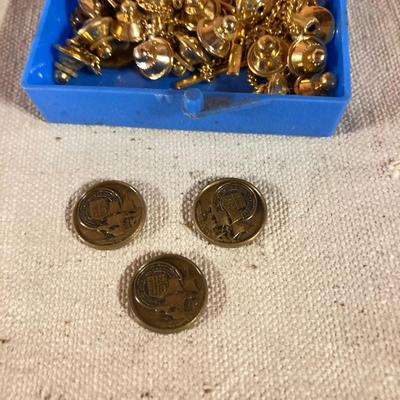 LOT 258: Vintagae Jewelry and Craft Finds - Charms, Gold Tone Corner Pieces, Pin / Tack Backs and More