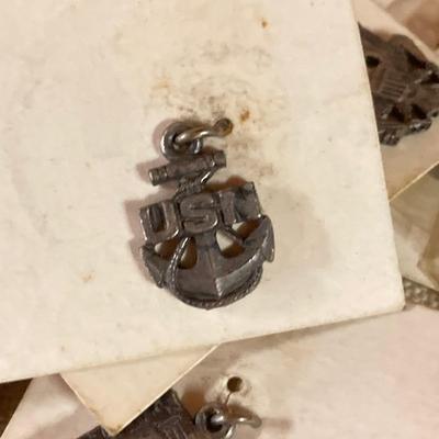 LOT 258: Vintagae Jewelry and Craft Finds - Charms, Gold Tone Corner Pieces, Pin / Tack Backs and More