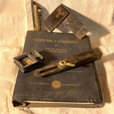 LOT 259: Vintage Official Catalogue of Swiss Watch Repair Parts Book, How to Replace Watch Batteries Book, Bulova Hands Catalog and...
