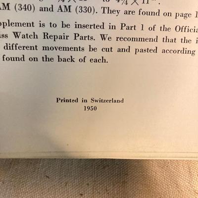 LOT 259: Vintage Official Catalogue of Swiss Watch Repair Parts Book, How to Replace Watch Batteries Book, Bulova Hands Catalog and...