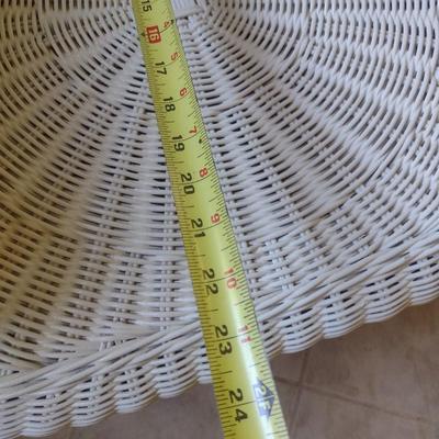 Vintage White Natural Wicker Throne Chair