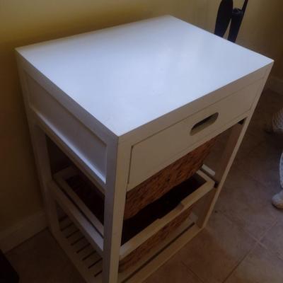 Double Basket Storage Side Table