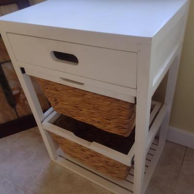 Double Basket Storage Side Table