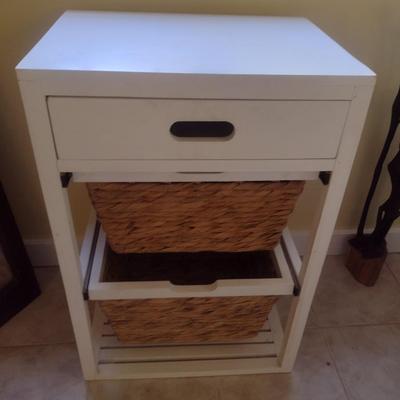 Double Basket Storage Side Table