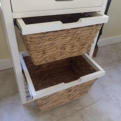 Double Basket Storage Side Table