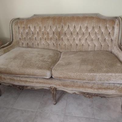 Vintage French Provincial Tufted Formal Sofa