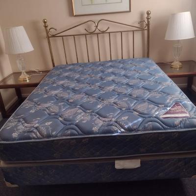Brass Queen Sized Headboard with Mattress Set