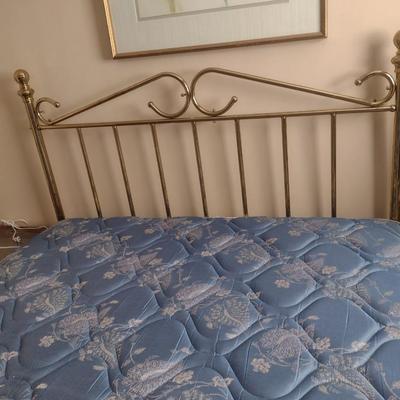 Brass Queen Sized Headboard with Mattress Set