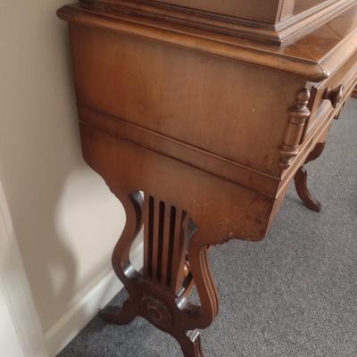 Mid Century Imperial Furniture Company Sideboard Hutch with Harp Trestle Design