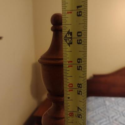 Vintage King Sized Turned Wood Four Post Bed with Mattress Set
