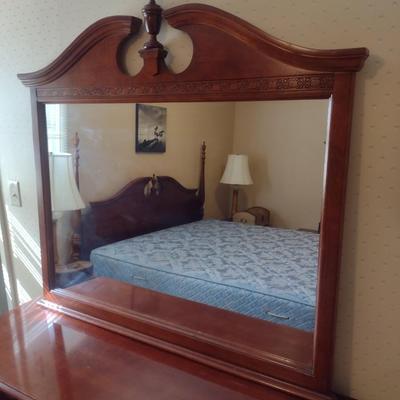 Mahogany Six Drawer Dresser with Mirror Open Home Collection by Stanley