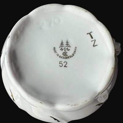 Sale Photo Thumbnail #224: Includes H&C, Karlovy Vary Alager pink with gold accents, and more. Total of 14 pieces. Age related wear. [RE]