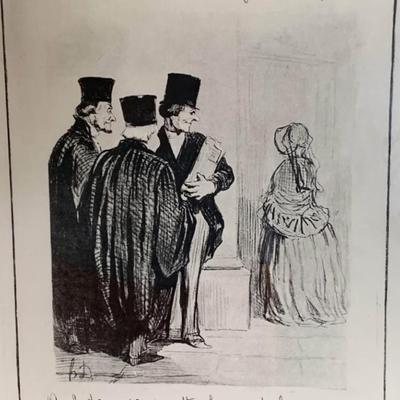 Set of 3 Framed Honoré Daumier Lithographs-Les Gens de Justice (Museum Quality,Great for Law Office)