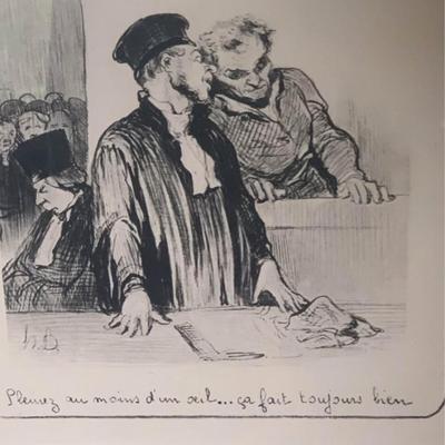 Set of 3 Framed Honoré Daumier Lithographs-Les Gens de Justice (Museum Quality,Great for Law Office)