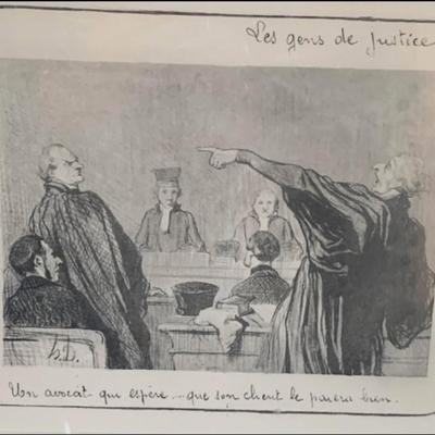 Set of 3 Framed Honoré Daumier Lithographs-Les Gens de Justice (Museum Quality,Great for Law Office)