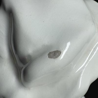 Sale Photo Thumbnail #230: Two pieces. Appears to be a man and woman square dancing.  There are two small chips (pictured). Tallest is 17". [RE]