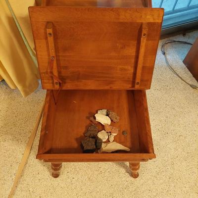 Sale Photo Thumbnail #74: A great side table made of all wood. Dimensions are 26" tall 18" wide  &27" deep