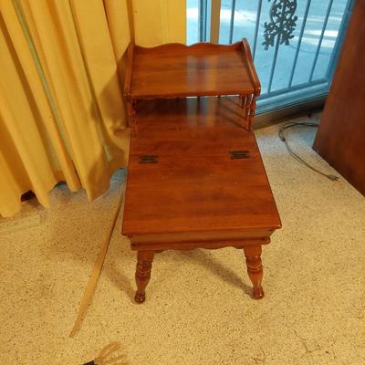 Sale Photo Thumbnail #72: A great side table made of all wood. Dimensions are 26" tall 18" wide  &27" deep