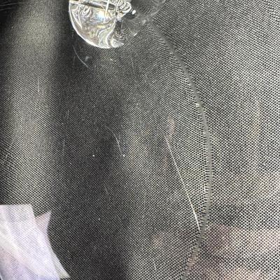 Sale Photo Thumbnail #244: Designed with nautilus scroll snail handle. Two pieces. Both are signed. Age related wear and some scratches on base.  Each measures 8.75" in diameter. [CS]