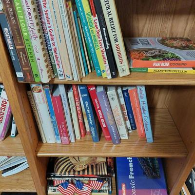 Sale Photo Thumbnail #97: A great lot of cookbooks, healthy life, gardening and so many others. You get them all. The bookcase is not part of the lot but also for sale.