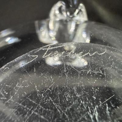 Sale Photo Thumbnail #247: Two pieces. These are great examples of Steuben mid-century ashtrays. Each is signed. Measurement: 5"L (each). [CS]