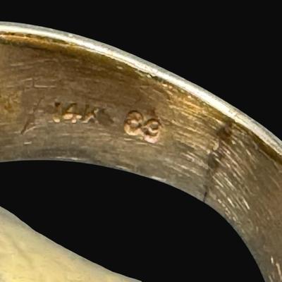 Sale Photo Thumbnail #256: **WIRE TRANSFER IS REQUIRED IF SHIPPED.** [7.96g] This vintage piece features 13 brilliant cut diamonds set in a white gold filigree background. Ring size is 4.75. **ALL PRECIOUS METALS SALES ARE FINAL. NO REFUNDS WILL BE GIVEN FOR ANY REASON.** [KB]