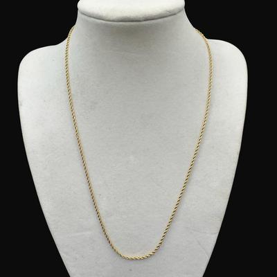 Sale Photo Thumbnail #257: **WIRE TRANSFER IS REQUIRED IF SHIPPED.** [4.22g] Signed Gingiberri chain. Length is 18". The clasp does not close securely (possible spring). **ALL PRECIOUS METALS SALES ARE FINAL. NO REFUNDS WILL BE GIVEN FOR ANY REASON.** [KB]