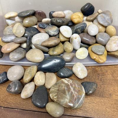 Sale Photo Thumbnail #266: Lot of polished rocks: bag of River Rocks, box of river rocks, small package of polished