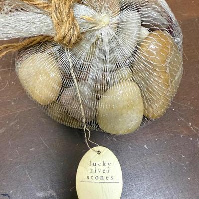 Sale Photo Thumbnail #267: Lot of polished rocks: bag of River Rocks, box of river rocks, small package of polished