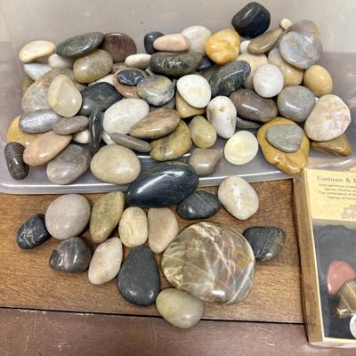Sale Photo Thumbnail #271: Lot of polished rocks: bag of River Rocks, box of river rocks, small package of polished