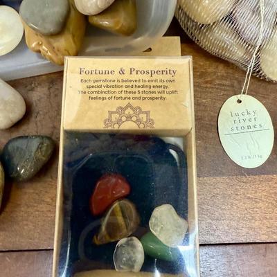 Sale Photo Thumbnail #270: Lot of polished rocks: bag of River Rocks, box of river rocks, small package of polished