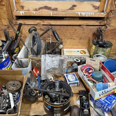 Sale Photo Thumbnail #4: Hand tools, vintage, chairs, hardware, woodworking, planes, files, drill bits, hand drills, gas cans, etc.