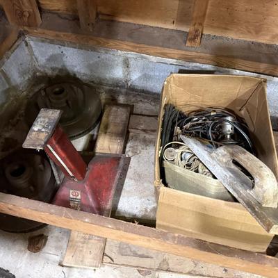 Sale Photo Thumbnail #15: Hand tools, vintage, chairs, hardware, woodworking, planes, files, drill bits, hand drills, gas cans, etc.