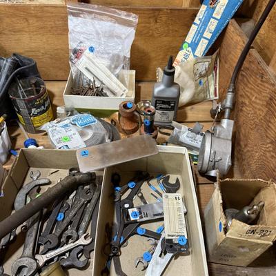 Sale Photo Thumbnail #10: Hand tools, vintage, chairs, hardware, woodworking, planes, files, drill bits, hand drills, gas cans, etc.