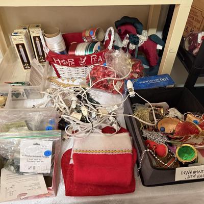 Sale Photo Thumbnail #22: Christmas decor, red upholstered Santa chair, storage, nautical decor
****Table, table cloth, plastic shelves, plastic shoe boxes, floor lamp not included)****