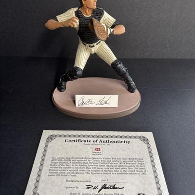 Carlton Fisk Autographed Figurine 521/1972
