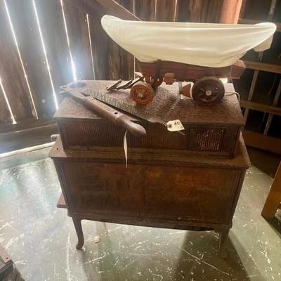 Sale Photo Thumbnail #152: Vintage Toy Horse Drawn Wagon