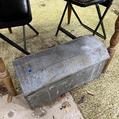 Sale Photo Thumbnail #116: Garage 1: hand tools, hardware supplies, car stuff, electrical, plumbing, cooking, metal shelving, gas ruler, & more
DOES NOT INCLUDE: wooden shelf, plastic sorter, some tin sorting cans