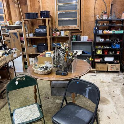 Sale Photo Thumbnail #104: Garage 1: hand tools, hardware supplies, car stuff, electrical, plumbing, cooking, metal shelving, gas ruler, & more
DOES NOT INCLUDE: wooden shelf, plastic sorter, some tin sorting cans
