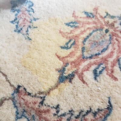 12' x 9' Wool Ivory and Blues Area Rug (DR-KD)