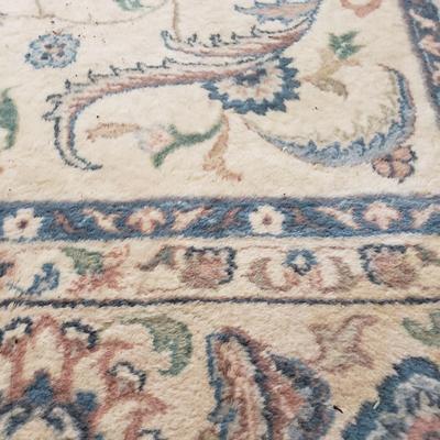 12' x 9' Wool Ivory and Blues Area Rug (DR-KD)