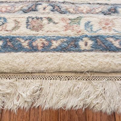 12' x 9' Wool Ivory and Blues Area Rug (DR-KD)