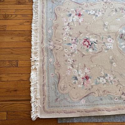 Two Floral Aubusson Rugs (LR-SF)