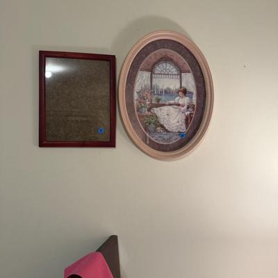 Sale Photo Thumbnail #134: Cavalier sewing machine in cabinet w/chair, lamp, sewing supplies, notions, material, lace, framed artwork 
DOES NOT INCLUDE: table, stacking baskets