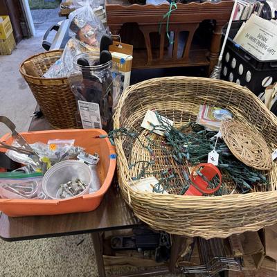 Sale Photo Thumbnail #155: 1st garage middle section
Records, China, coffee table, tow bar, cigar boxes, miscellaneous, toaster oven, card table
DOES NOT INCLUDE: Wooden tables,