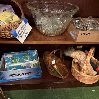 Sale Photo Thumbnail #216: LaZBoy recliner, frames, doll & clothes, Knick knacks, lamps, file cabinet, books, Braddock High School yearbooks, framed art, & more
DOES NOT INCLUDE 2 wooden bookshelves