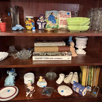 Sale Photo Thumbnail #215: LaZBoy recliner, frames, doll & clothes, Knick knacks, lamps, file cabinet, books, Braddock High School yearbooks, framed art, & more
DOES NOT INCLUDE 2 wooden bookshelves