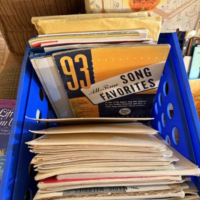Sale Photo Thumbnail #260: Sheet music, books, recliner
DOES NOT INCLUDE BLUE CRATE
