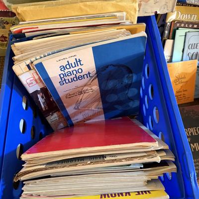Sale Photo Thumbnail #259: Sheet music, books, recliner
DOES NOT INCLUDE BLUE CRATE